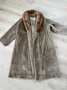 Vintage 60s 70s Real Genuine Fur Long Midi Coat